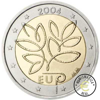 FINLANDIA 2004 2 EUROS CONMEMORATIVA BU - APLIACION DE LA UNION EUROPEA - EN COINCARD - BU. - Imagen 2