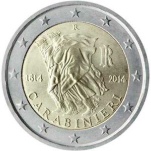 ITALIA 2014 2 EUROS CONMEMORATIVA UNC - 200 ANIV. DE LOS CARABINIERI - S/C.