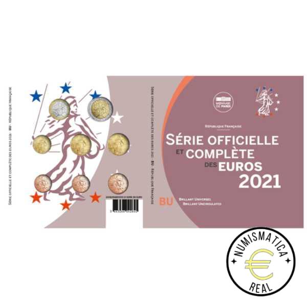 FRANCIA 2021 CARTERA 8 VALORES CALIDAD BU - DE 1CENT A 2 EUROS - EN CARTERA OFICIAL - EUROSET. - Imagen 2