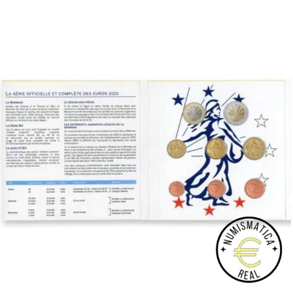 FRANCIA 2022 CARTERA 8 VALORES CALIDAD BU - DE 1CENT A 2 EUROS - EN CARTERA OFICIAL - EUROSET. - Imagen 2