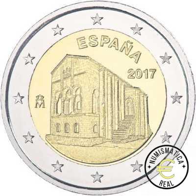 ESPAÑA 2017 2 EUROS CONMEMORATIVA PROOF - PATRIMONIO UNESCO "IGLESIA DE SANTA MARIA DEL NARANCO" BE - CARTERA OFICIAL PP. - Imagen 2