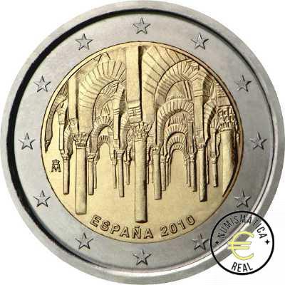ESPAÑA 2010 2 EUROS CARPETA F.N.M.T + CORREOS - PATRIMONIO UNESCO "MEZQUITA DE CORDOBA" + SELLO - CARTERA OFICIAL. - Imagen 3