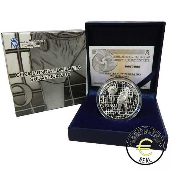 ESPAÑA 2009 10 EUROS PROOF - 8 REALES "COPA DEL MUNDO DE SUDAFRICA 2010" BE - PP.