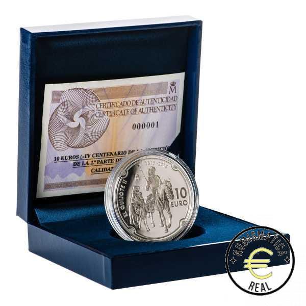 ESPAÑA 2015 10 EUROS PROOF - 8 REALES "400 AÑOS DE LA PUBLICACION DEL QUIJOTE" BE - PP.