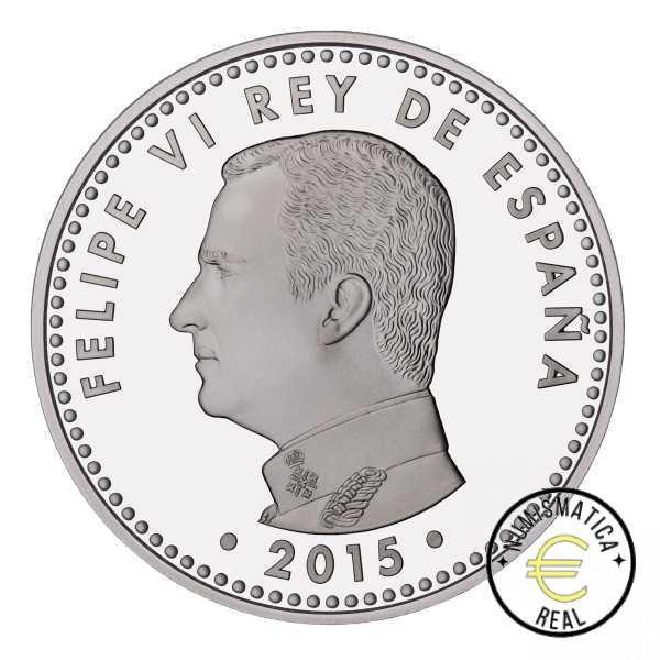 ESPAÑA 2015 10 EUROS PROOF - 8 REALES "400 AÑOS DE LA PUBLICACION DEL QUIJOTE" BE - PP. - Imagen 3