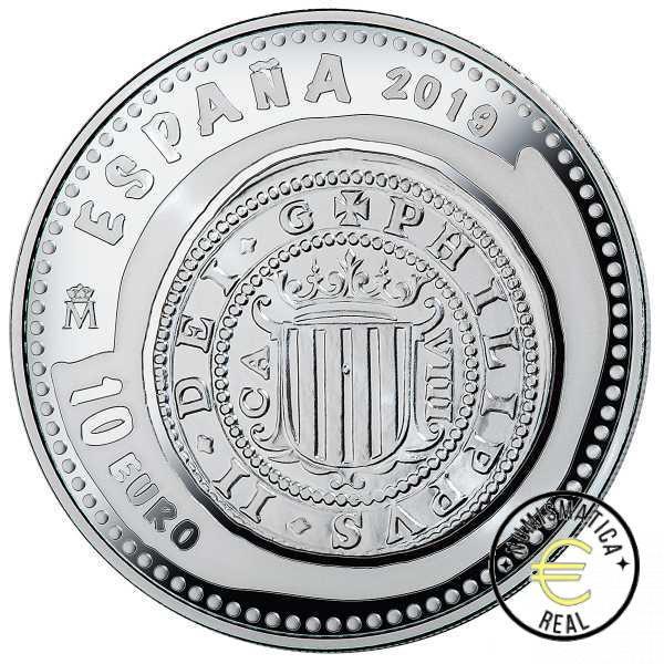 ESPAÑA 2019 10 EUROS PROOF - 8 REALES "JOYA NUMISMATICA IX - CASA DE ASTURIAS" BE - PP. - Imagen 2