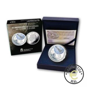ESPAÑA 2019 10 EUROS PROOF - 8 REALES "50º ANIVERSARIO LLEGADA DEL HOMBRE A LA LUNA EN COLO BE - PP.