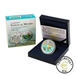 ESPAÑA 2020 10 EUROS PROOF - 8 REALES "V CENTENARIO DE LA PRIMERA VUELTA AL MUNDO 3º MONEDA - ELCANO, EL MAR TENEBROSO" BE - PP.