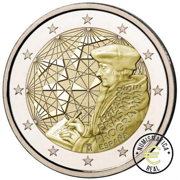 ESPAÑA 2022 11 VALORES, 8 DE LA SERIE + 3 CONMEMORATIVAS 2 EUROS "ERASMUS, ELCANO, GARAJONAY" CARTERA BU - EUROSET. - Imagen 2