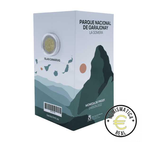 ESPAÑA 2022 2 EUROS CONMEMORATIVA PROOF "PARQUE NACIONAL DE GARAJONAY" BE - CARTERA OFICIAL PP.