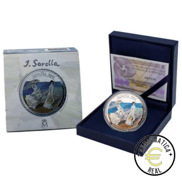 ESPAÑA 2023 50 EUROS PROOF - MONEDA DE PLATA COLOR "CENTENARIO DE SOROLLA - PASEO A LAS ORILLAS DEL MAR" BE - PP. - Imagen 3