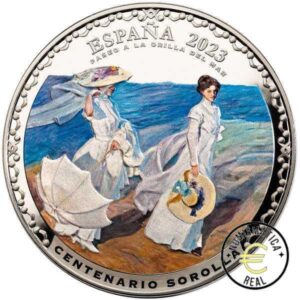 ESPAÑA 2023 50 EUROS PROOF - MONEDA DE PLATA COLOR "CENTENARIO DE SOROLLA - PASEO A LAS ORILLAS DEL MAR" BE - PP.