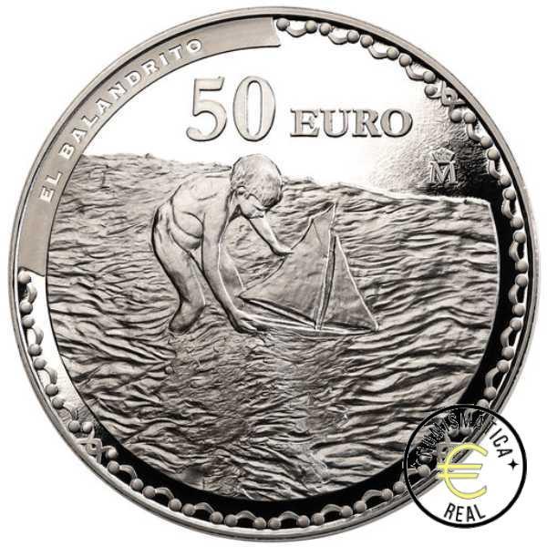 ESPAÑA 2023 50 EUROS PROOF - MONEDA DE PLATA COLOR "CENTENARIO DE SOROLLA - PASEO A LAS ORILLAS DEL MAR" BE - PP. - Imagen 2