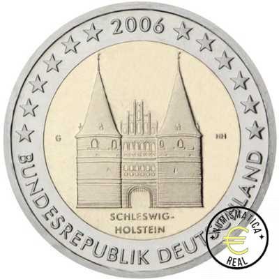ALEMANIA 2006 2 EUROS CONMEMORATIVA UNC -"HOLSTENTOR" LAS 5 CECAS LETRA A,D,F,G,J- S/C. - Imagen 2