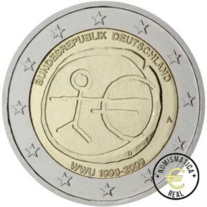 ALEMANIA 2009 2 EUROS CONMEMORATIVA UNC -"10 ANIV. DE LA UNION EUROPEA EMU" - S/C.