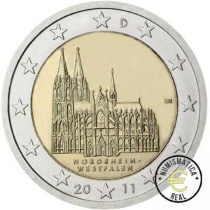 ALEMANIA 2011 2 EUROS CONMEMORATIVA UNC -"Norte-Westfalia   - Catedral de Colonia" - S/C.
