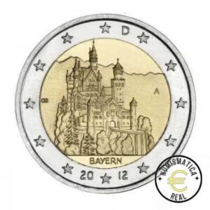 ALEMANIA 2012 2 EUROS CONMEMORATIVA UNC -"CASTILLO DE BAYERN" - S/C.