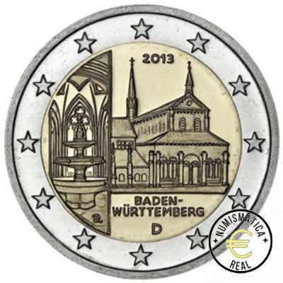 ALEMANIA 2013 2 EUROS CONMEMORATIVA UNC -"CASTILLO DE WURTTEMBERG" LAS 5 CECAS LETRA A,D,F,G,J - S/C. - Imagen 2