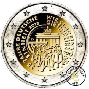 ALEMANIA 2015 2 EUROS CONMEMORATIVA UNC -"25 ANIV. REUNIFICACION ALEMANA" - S/C.