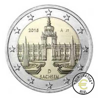 ALEMANIA 2016 2 EUROS CONMEMORATIVA UNC -"ESTADO DE SAJONIA" LAS 5 CECAS LETRA A,D,F,G,J - S/C. - Imagen 2
