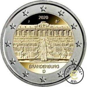 ALEMANIA 2020 2 EUROS CONMEMORATIVA UNC -"BRANDEBURGO- PALACIO DE SANSSOUCI" - S/C.