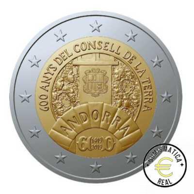 ANDORRA 2019 2 EUROS CONMEMORATIVA UNC -600 AÑOS DEL CONSELL DE LA TERRA (EN COINCARD) (AGOTADA) - S/C. - Imagen 3