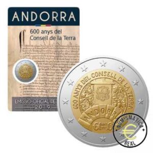 ANDORRA 2019 2 EUROS CONMEMORATIVA UNC -600 AÑOS DEL CONSELL DE LA TERRA (EN COINCARD) (AGOTADA) - S/C.