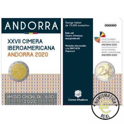 ANDORRA 2020 2 EUROS CONMEMORATIVA UNC - XXVII CUMBRE IBEROAMERICANA (EN COINCARD) - S/C.