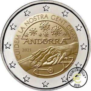 ANDORRA 2021 2 EUROS CONMEMORATIVA UNC - CUIDAMOS DE NUESTROS MAYORES (EN COINCARD) - S/C.