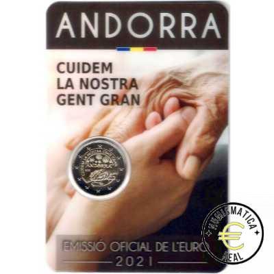 ANDORRA 2021 2 EUROS CONMEMORATIVA UNC - CUIDAMOS DE NUESTROS MAYORES (EN COINCARD) - S/C. - Imagen 2