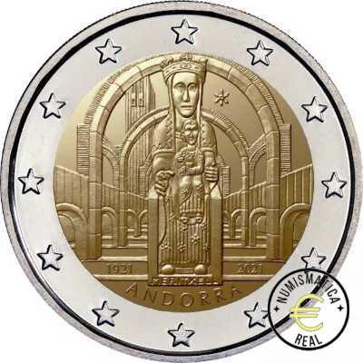 ANDORRA 2021 2 EUROS CONMEMORATIVA UNC -100 AÑOS NUESTRA SEÑORA DE MERITXELL (EN COINCARD) - S/C.