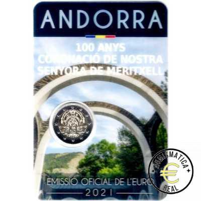 ANDORRA 2021 2 EUROS CONMEMORATIVA UNC -100 AÑOS NUESTRA SEÑORA DE MERITXELL (EN COINCARD) - S/C. - Imagen 2