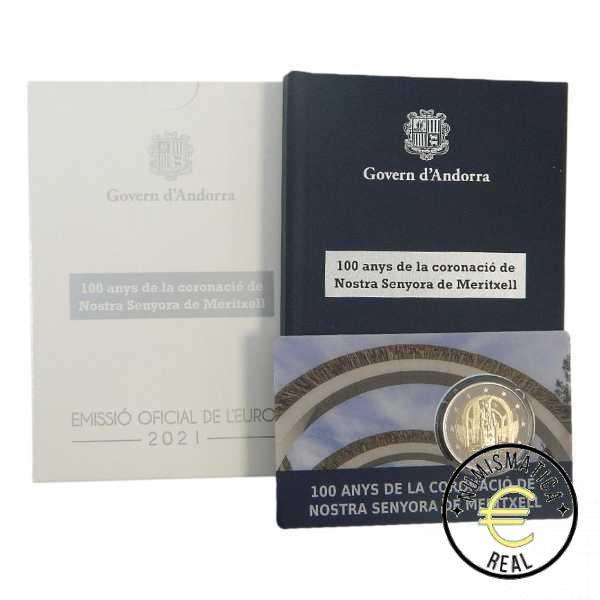 ANDORRA 2021 2 EUROS CONMEMORATIVA PROOF - VIRGEN DE MERITXELL - EN ESTUCHE OFICIAL BE. PP