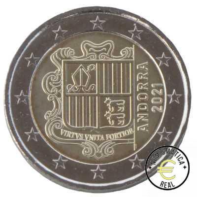 ANDORRA 2021 2 EUROS COMUN UNC - ESCUDO DE ANDORRA - S/C.