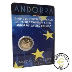 ANDORRA 2022 2 EUROS CONMEMORATIVA BU - ACUERDO EUROPEO - EN COINCARD - BU.