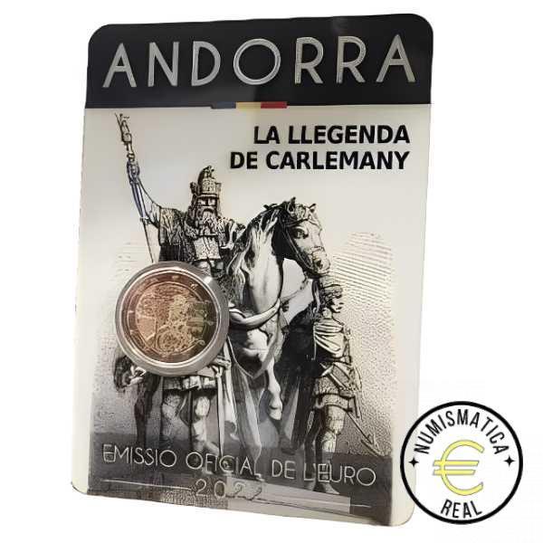 ANDORRA 2022 2 EUROS CONMEMORATIVA BU - LA LEYENDA DE CARLOMAGNO - EN COINCARD - BU.