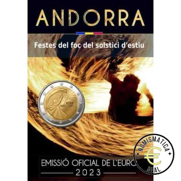 ANDORRA 2023 2 EUROS CONMEMORATIVA BU - FIESTA DEL SOLSTICIO DE VERANO - EN COINCARD - BU.
