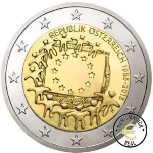 AUSTRIA 2015 2 EUROS CONMEMORATIVA UNC - 30 ANIV. DE LA BANDERA EUROPEA - S/C.