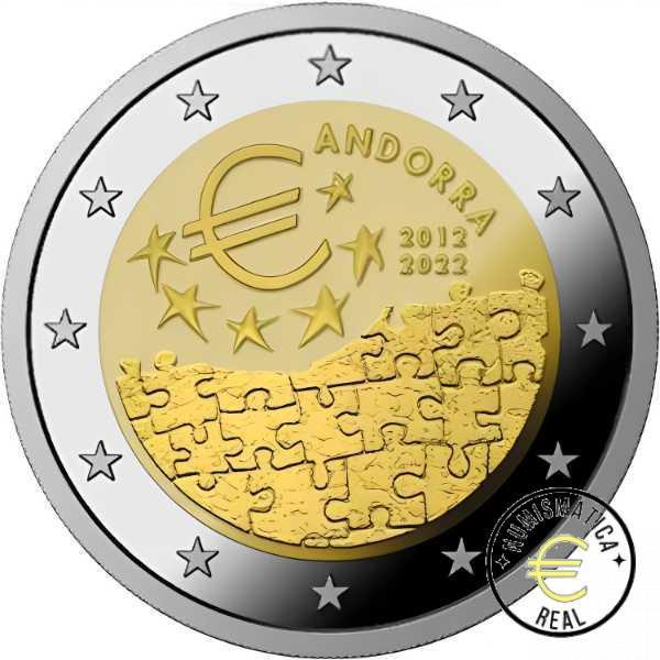 ANDORRA 2022 2 EUROS CONMEMORATIVA BU - ACUERDO EUROPEO - EN COINCARD - BU. - Imagen 2