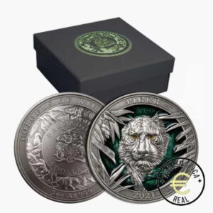 BARBADOS 2022 5$ DOLARES - 3 Oz DE PLATA "TIGRE MAJESTUOSO - COLORES DE LA VIDA SILVESTRE" MONEDA EN COLOR PROOF.
