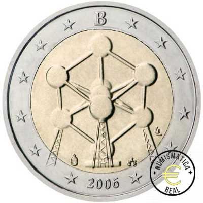BELGICA 2006 2 EUROS CONMEMORATIVA UNC - EL ATOMIUM - S/C.