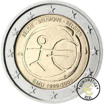 BELGICA 2009 2 EUROS CONMEMORATIVA UNC - 10 ANIV. DE LA UNION EUROPEA - EMU - S/C.