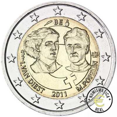 BELGICA 2011 2 EUROS CONMEMORATIVA UNC - AÑO INTERNACIONAL DE LA MUJER - S/C.