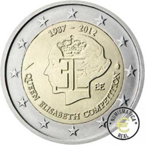 BELGICA 2012 2 EUROS CONMEMORATIVA UNC - 75 ANV. MUSICA REINA ISABEL - S/C.