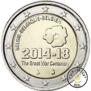 BELGICA 2014 2 EUROS CONMEMORATIVA UNC - PRIMERA GERRA MUNDIAL - S/C.