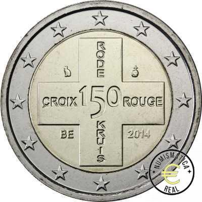 BELGICA 2014 2 EUROS CONMEMORATIVA UNC - 150 ANIVERSARIOCRUZ ROJA (EN COINCARD) - S/C. - Imagen 2