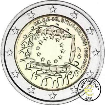 BELGICA 2015 2 EUROS CONMEMORATIVA UNC - 30 ANIV. DE LA BANDERA EUROPEA - S/C.