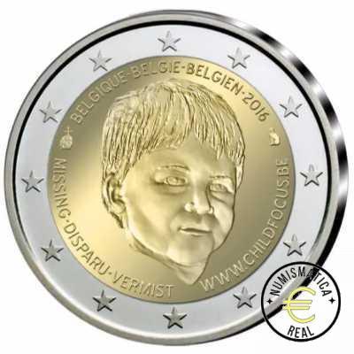 BELGICA 2016 2 EUROS CONMEMORATIVA UNC - DIA INTERNCIONAL DE LOS NIÑOS DESAPRECIDOS - S/C.