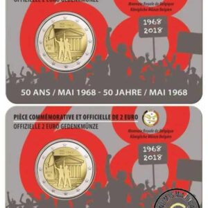 BELGICA 2018 2 EUROS CONMEMORATIVA UNC - 50 ANIV. MAYO DEL 68 (EN COINCARD) - S/C.
