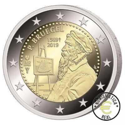 BELGICA 2019 2 EUROS CONMEMORATIVA UNC - 450 ANIVERSARIO DE LA MUERTE DE PIETER BRUEGHEL EL VIEJO (EN COINCARD) - S/C. - Imagen 2